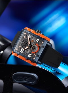 T5 T5 Men's Chronograph Square Dial Silicone Strap Watch  - Image 2