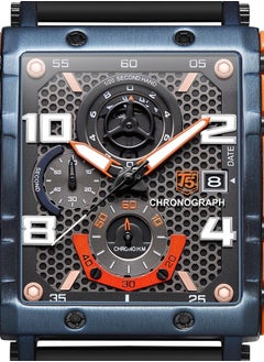 T5 T5 Men's Chronograph Square Dial Silicone Strap Watch  - Image 3