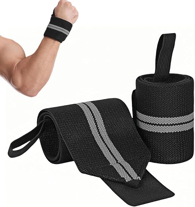 Weightlifting Wrist Wraps, Stretchable Wrist Band Straps with Thumb Loop for Men and Women, Wraps Support Sleeves for Gym Workout Fitness Weightlifting Strength Training