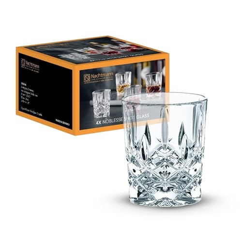 Nachtmann Noblesse Collection - Set of 4 Premium Crystal Clear Shot Glasses, 2-Ounce Capacity - Perfect for Whiskey, Tequila, Vodka - Dishwasher Safe - Image 1
