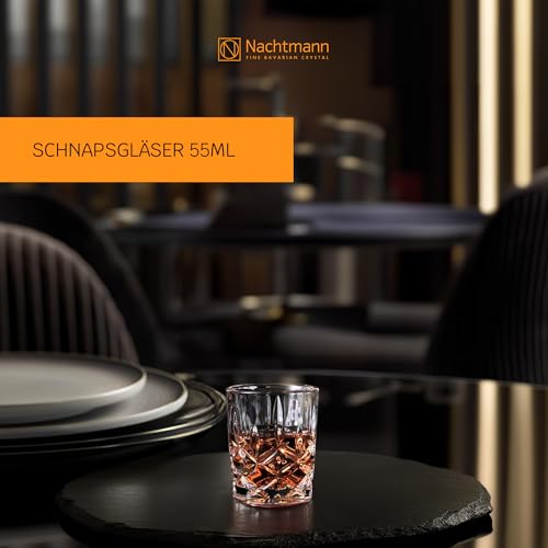 Nachtmann Noblesse Collection - Set of 4 Premium Crystal Clear Shot Glasses, 2-Ounce Capacity - Perfect for Whiskey, Tequila, Vodka - Dishwasher Safe - Image 2