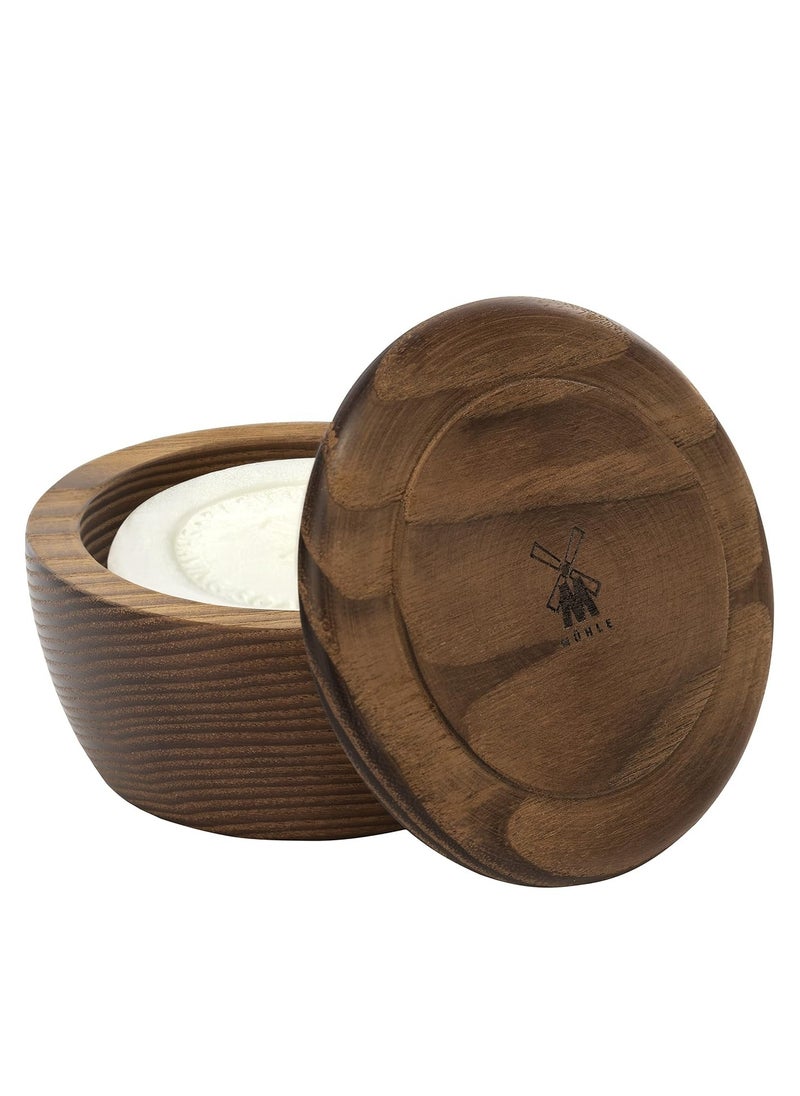 Muhle MÜHLE Wooden Bowl with Shaving Soap | Sandalwood | 65 Grams | Shave Soap for Men | Steamed Ash Shaving Bowl | Rich & Light Soap Formula | Nurturing Shave Soap Lather  - Image 2