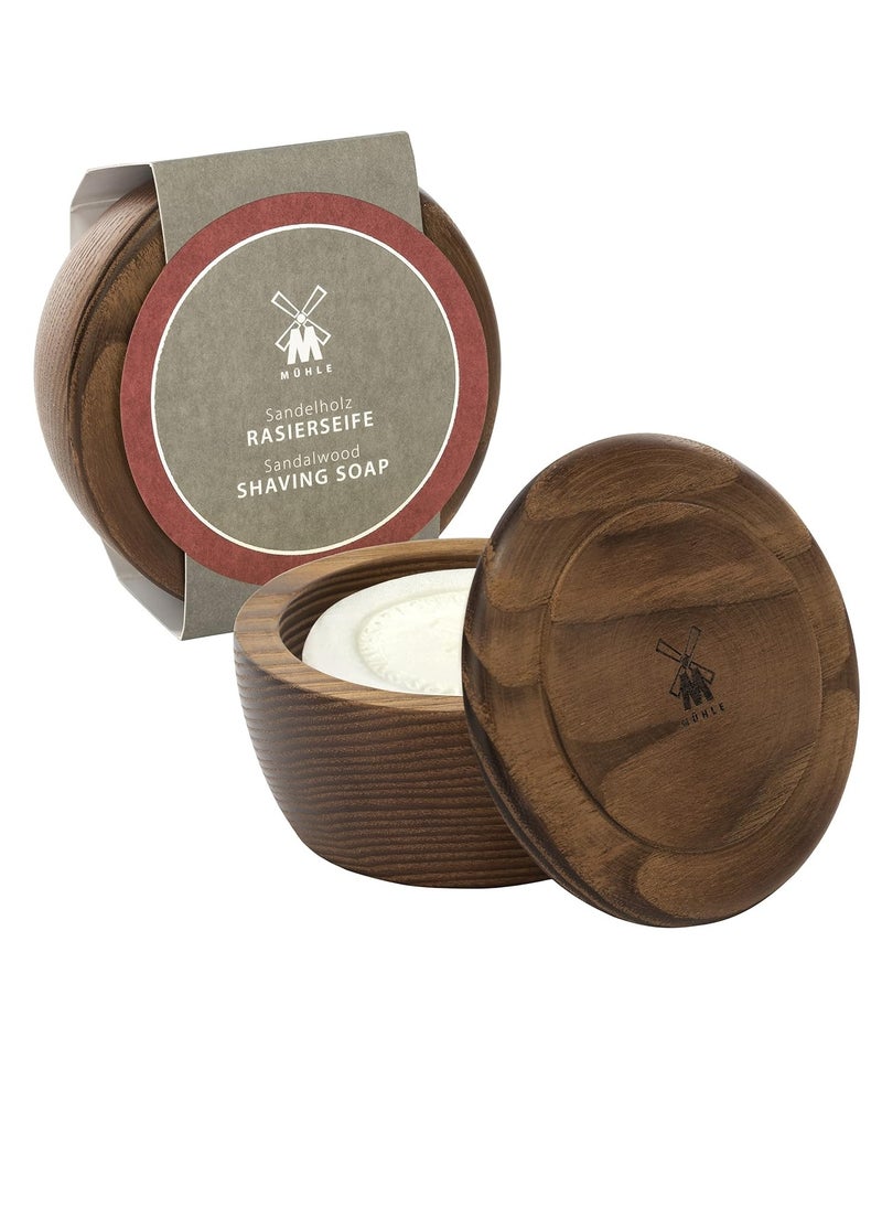 Muhle MÜHLE Wooden Bowl with Shaving Soap | Sandalwood | 65 Grams | Shave Soap for Men | Steamed Ash Shaving Bowl | Rich & Light Soap Formula | Nurturing Shave Soap Lather  - Image 3