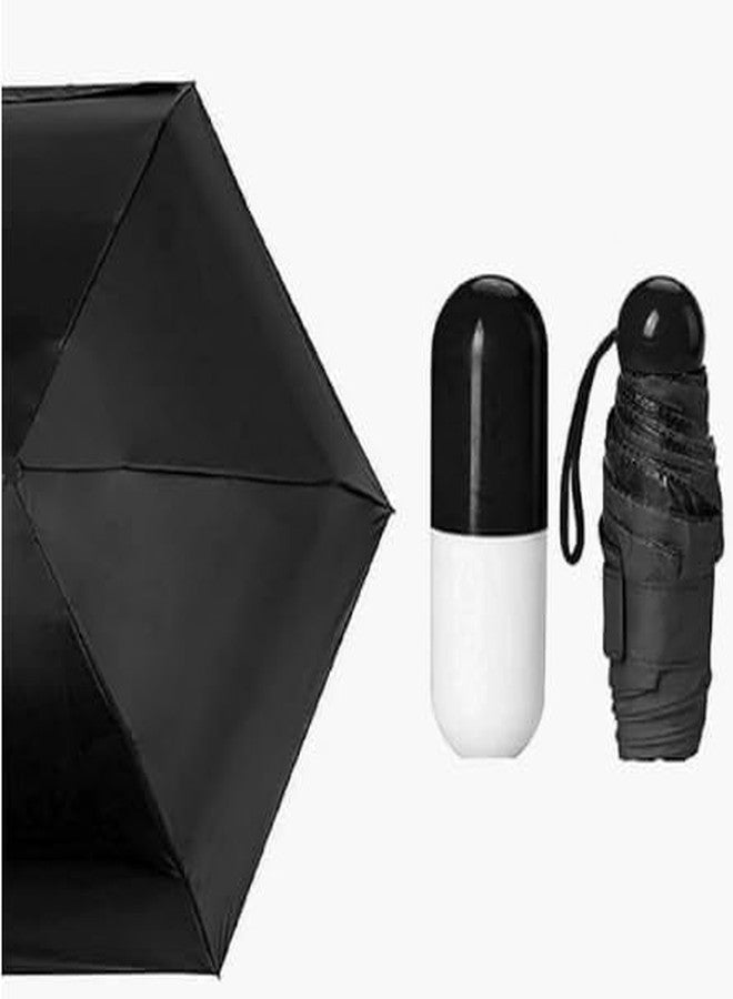 Packcy Nylon Capsule Shape Umbrella - Mini Foldable Cute Small for Men & Women | Ultra-Portable Lightweight Travel Compact Pocket Design, UV Rain Protection - Image 2