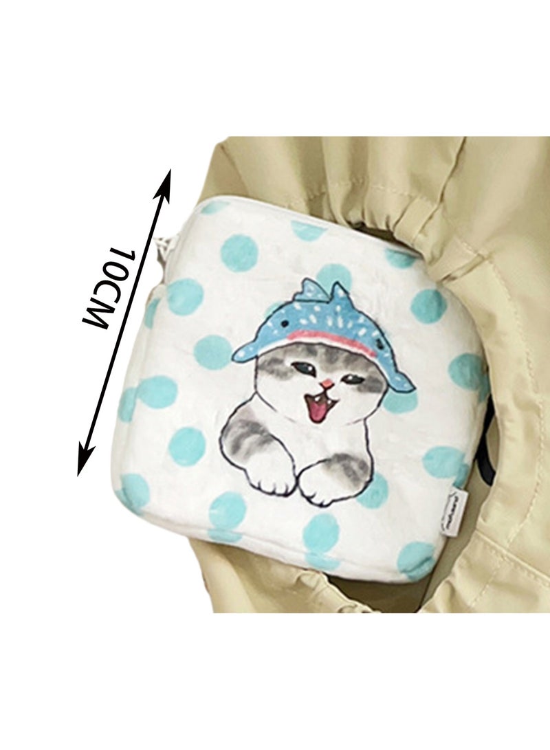 Whale Shark Cat Plush Doll Keychain Square Storage Bag Pendant Cartoon Backpack Accessory Ornament Gift - Image 2