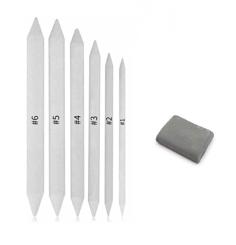53 Arts Art Blending and Erasing Kit for Sketching & Drawing Beginners – White Gel Pens, Paper Stumps, Kneadable Eraser, Refillable Eraser Pen, Sandpaper Folder & 30g Charcoal Powder - Image 4