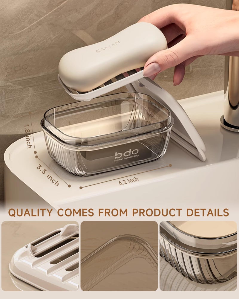 bdo PEISAINOX Travel Soap Case, Leakproof Soap Container with Lid, Portable Bar Soap Holder for Traveling, Soap Dishe for Bathroom, Shower, Gym, School, Camping, Vacation, Outdoor,Travel Essentials - Image 5