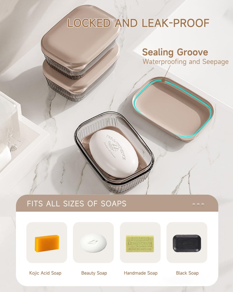bdo PEISAINOX Travel Soap Case, Leakproof Soap Container with Lid, Portable Bar Soap Holder for Traveling, Soap Dishe for Bathroom, Shower, Gym, School, Camping, Vacation, Outdoor,Travel Essentials - Image 4