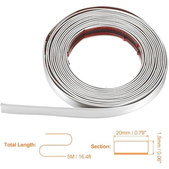 16.4FT X 0.79" WALL TRIM PEEL AND STICK MOLDING TRIM FRAME, FLEXIBLE PVC SELF ADHESIVE DIY ACCENT STRIP FOR WALL, CEILING, FLOOR, CABINET, TILE, EDGE, BORDERS, MIRROR, MATTE WHITE - Image 3