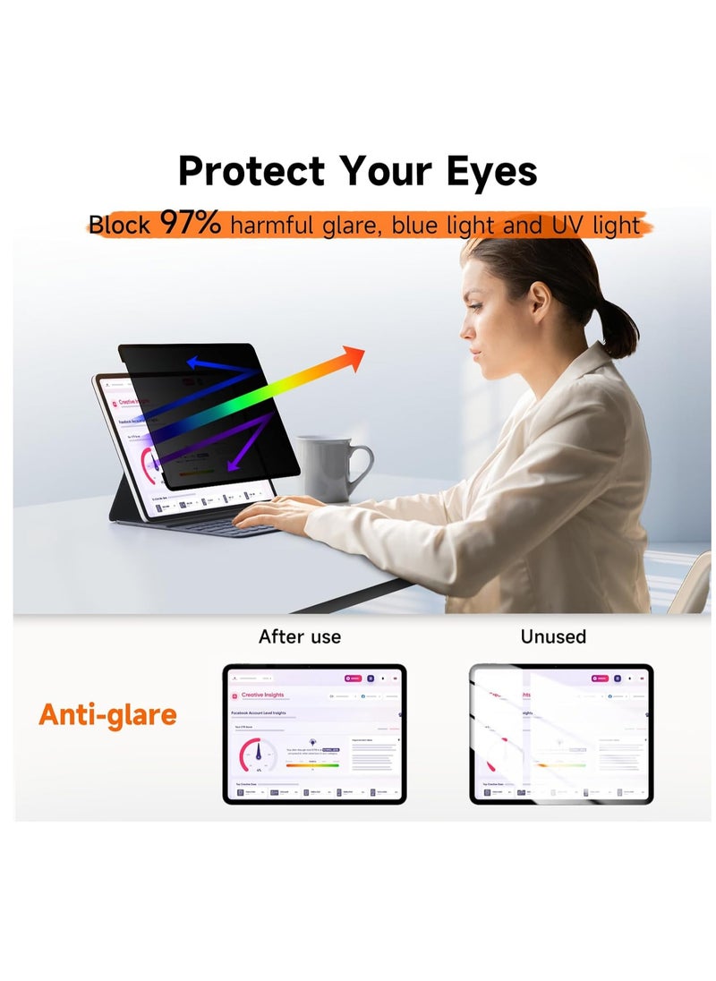 Privacy Screen Protector for iPad Air 13 Inch M3 2025  M2 2024, Nano Detachable 30-Degree Privacy Filter, Reusable  Removable, Matte Finish Anti-Glare, Anti-Scratch, Easy Installation