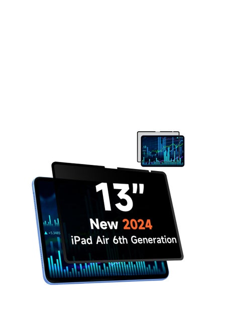 Privacy Screen Protector for iPad Air 13 Inch M3 2025  M2 2024, Nano Detachable 30-Degree Privacy Filter, Reusable  Removable, Matte Finish Anti-Glare, Anti-Scratch, Easy Installation