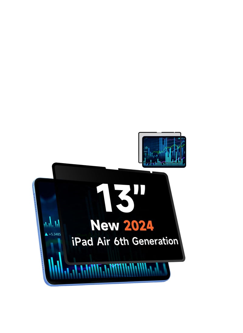 Privacy Screen Protector for iPad Air 13 Inch M3 2025  M2 2024, Nano Detachable 30-Degree Privacy Filter, Reusable  Removable, Matte Finish Anti-Glare, Anti-Scratch, Easy Installation