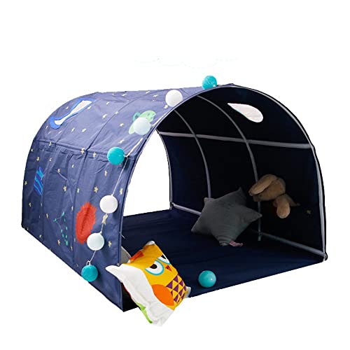 HI SUYI Children's Cabin Bed Tunnel Tent for 90-100cm in Width Loft Bed Bunk Tent,Fabric, Blue, Single - Image 1