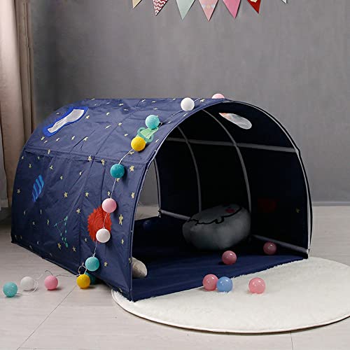 HI SUYI Children's Cabin Bed Tunnel Tent for 90-100cm in Width Loft Bed Bunk Tent,Fabric, Blue, Single - Image 3