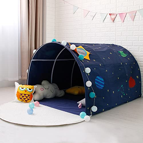 HI SUYI Children's Cabin Bed Tunnel Tent for 90-100cm in Width Loft Bed Bunk Tent,Fabric, Blue, Single - Image 4
