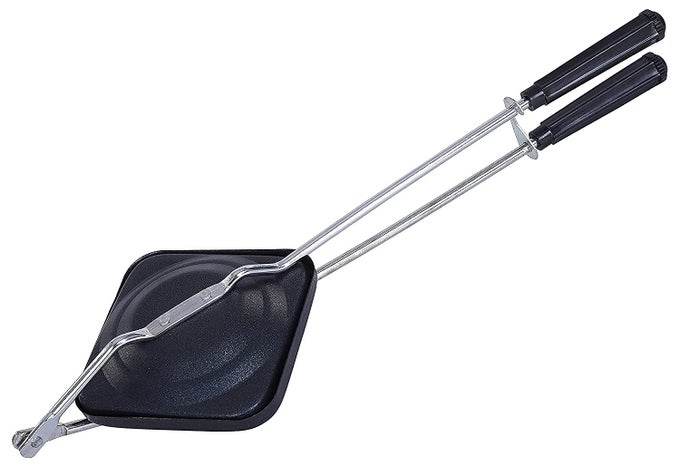 SANDWICH TOASTER NONSTICK SANDWICH MAKER FOR TOASTING BREAD TOAST FOR BREAKFAST NONSTICK IRON COATING DUET 2CUT GAS SANDWICH TOASTER SNAX SANDWICH GRILLER FOR HOME PACK OF 1BLACK