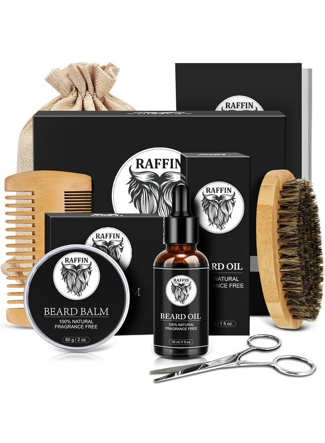 RAFFIN Valentines Day Gifts for Him, Beard Kit with Oil, Balm, Brush, Comb, Scissors, Outfits Men's Grooming Routine, Anniversary & Birthday Gifts for Men, Husband, Boyfriend, Son, Male Friend, Brother, Dad - Image 1
