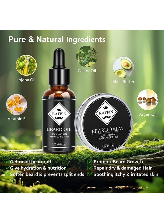 RAFFIN Valentines Day Gifts for Him, Beard Kit with Oil, Balm, Brush, Comb, Scissors, Outfits Men's Grooming Routine, Anniversary & Birthday Gifts for Men, Husband, Boyfriend, Son, Male Friend, Brother, Dad - Image 3