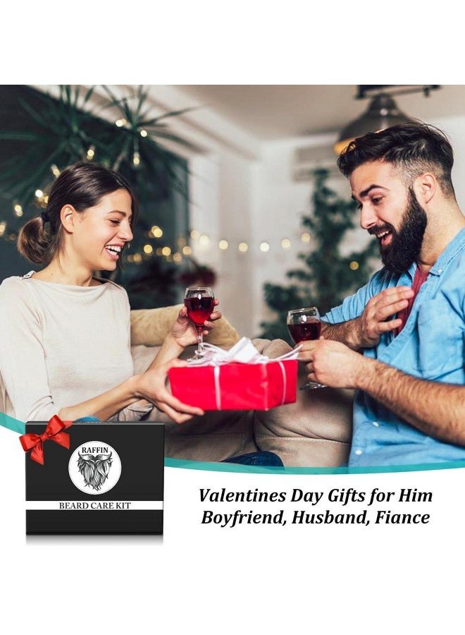 RAFFIN Valentines Day Gifts for Him, Beard Kit with Oil, Balm, Brush, Comb, Scissors, Outfits Men's Grooming Routine, Anniversary & Birthday Gifts for Men, Husband, Boyfriend, Son, Male Friend, Brother, Dad - Image 2