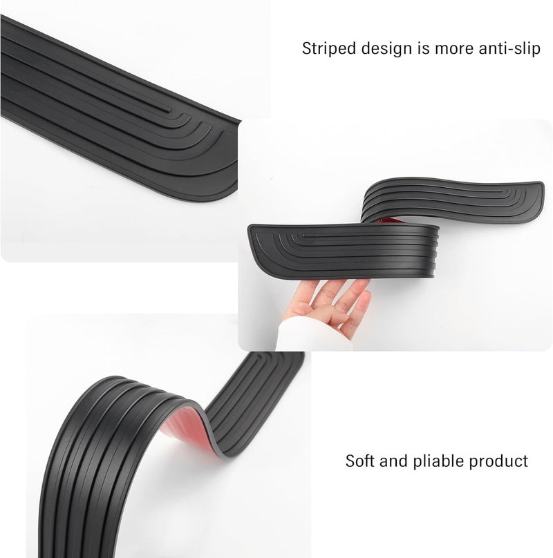 carleef 4PCS Car Door Sill Protector,Anti-Scratch Rubber Car Door Protector Edge Guards for Door Steps,Universal Waterproof Door Threshold Strips Exterior Accessories for Car Truck SUV (Black, Width 2.36") - Image 5