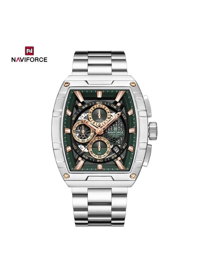 نافيفورس ساعة نافي فورس NF 8066 S/GN/S الرجالية الأنيقة ذات وظيفة الكرونوغراف والكوارتز - Image 1