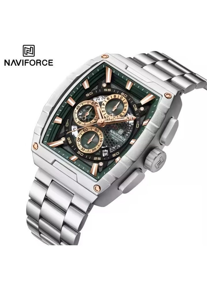 نافيفورس ساعة نافي فورس NF 8066 S/GN/S الرجالية الأنيقة ذات وظيفة الكرونوغراف والكوارتز - Image 2