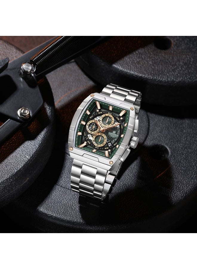 نافيفورس ساعة نافي فورس NF 8066 S/GN/S الرجالية الأنيقة ذات وظيفة الكرونوغراف والكوارتز - Image 3