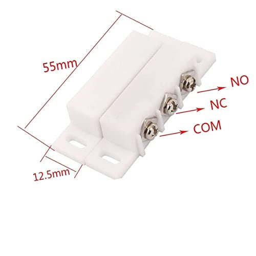 Lagogia Magnetic Reed Switch MC-32 NC/NO Surface Mount Wired Door Window Alarm, Magneti Door Switch, Contact Sensor, for Home Security and Burglar Alarm Systems, Sets of 5, White - Image 2