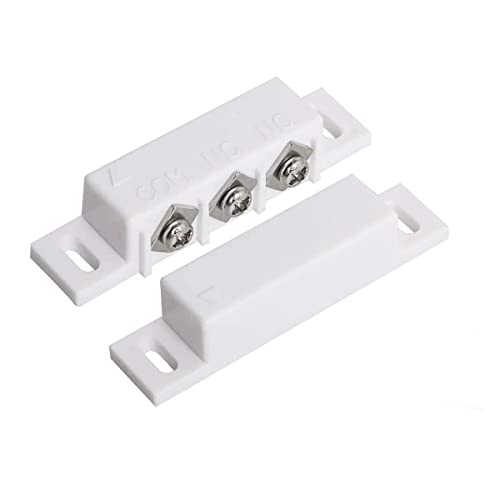 Lagogia Magnetic Reed Switch MC-32 NC/NO Surface Mount Wired Door Window Alarm, Magneti Door Switch, Contact Sensor, for Home Security and Burglar Alarm Systems, Sets of 5, White - Image 3