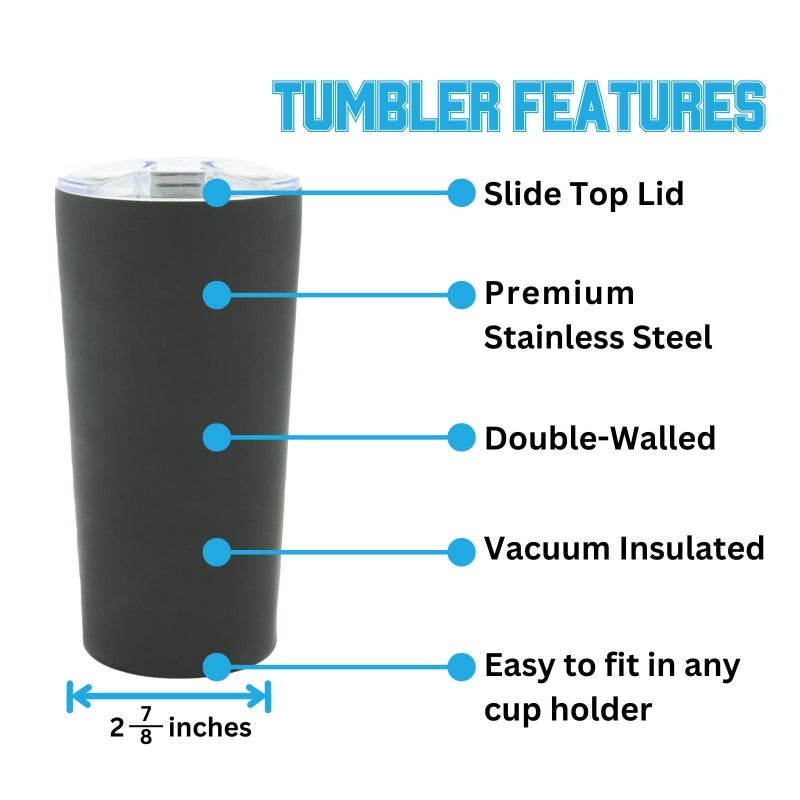 Decorvo Officially Licensed Collegiate Stainless Steel Tumbler - Double Walled Insulated Travel Thermos with Slide Lid - 18 oz (Iowa Logo - Black) - Image 4