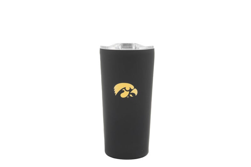 Decorvo Officially Licensed Collegiate Stainless Steel Tumbler - Double Walled Insulated Travel Thermos with Slide Lid - 18 oz (Iowa Logo - Black) - Image 1