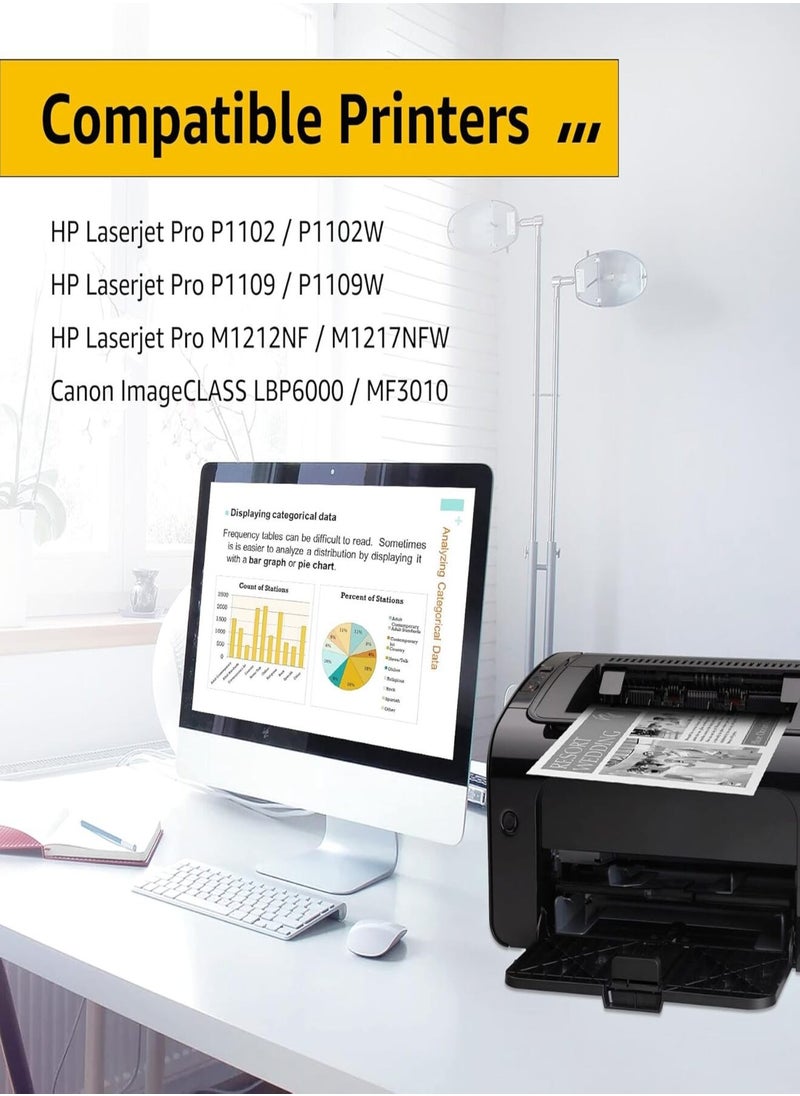 Generic - 85A CE285A Toner Cartridge Compatible with HP Laserjet P1006 P1102 P1102W P1109w MFP M1212nf M1217nfw MF3010 Printer Canon ImageClass LBP6000 LBP6030W MF3010 Printer Black - Image 1