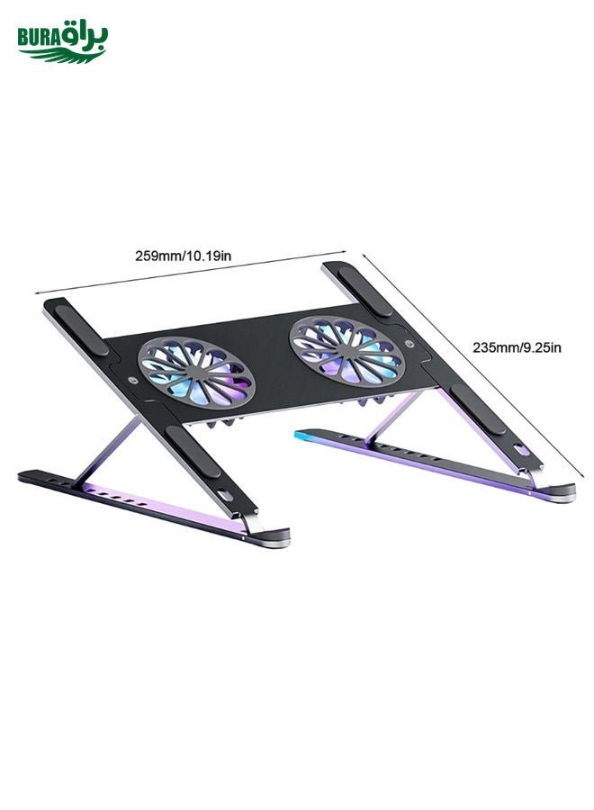 BURAQ BONERUY P11F Notebook Cooling Bracket Fan Aluminum Alloy Radiator, Colour: Grey  - Image 3