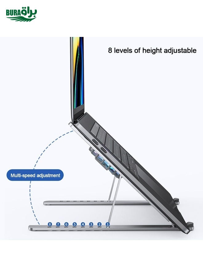 BURAQ BONERUY P11F Notebook Cooling Bracket Fan Aluminum Alloy Radiator, Colour: Grey  - Image 4