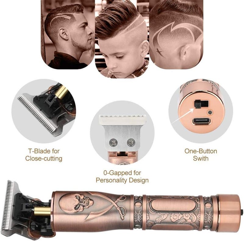 klarako Hair Clippers for Men, Professional Cordless Beard Trimmer,Skull Design Clippers Rechargeable Cordless Close Cutting TBlade Trimmer Professional Hair Cutting - Image 2