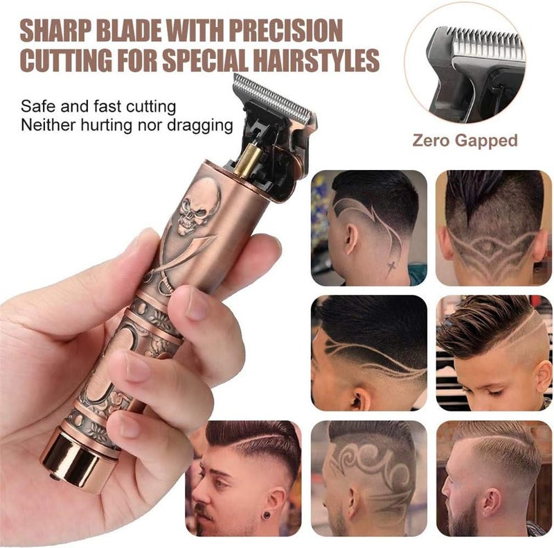 klarako Hair Clippers for Men, Professional Cordless Beard Trimmer,Skull Design Clippers Rechargeable Cordless Close Cutting TBlade Trimmer Professional Hair Cutting - Image 4