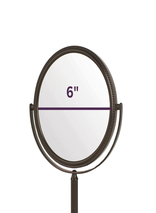 JERDON Two-Sided Tabletop Makeup Vanity Mirror - 10X-1X Magnification & Swivel Design - 6-Inch Diameter Portable Mirror - Bronze Finish - Model JP910BZP - Image 2