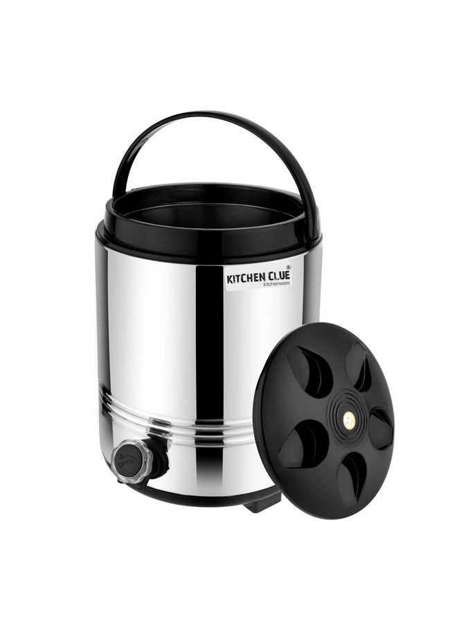 KITCHEN CLUE Double Walled Stainless Steel Insulated Water Jug 8 Liter, Silver - Hot and Cold Water Containers with Tap - Easy to Carry Handle - Essential for Every Household - Image 1