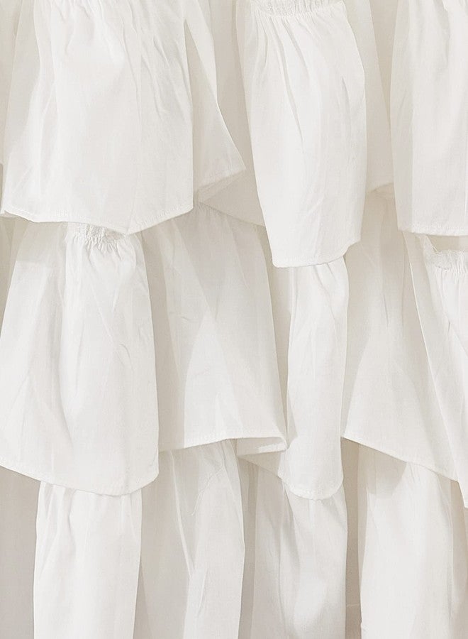 Brandream Crib Skirt Triple Layer Cotton Nursery Bed Skirt for Baby Girls Boys Toddler Bedskirt Solid White Dust Ruffle - Image 4