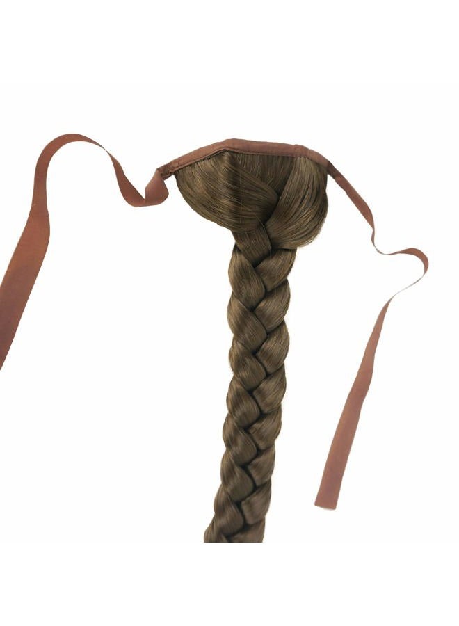 Lydell 24" Long Fishtail Braid Wrap Around Ponytail Extension Synthetic Hairpiece #1 Black - Image 4