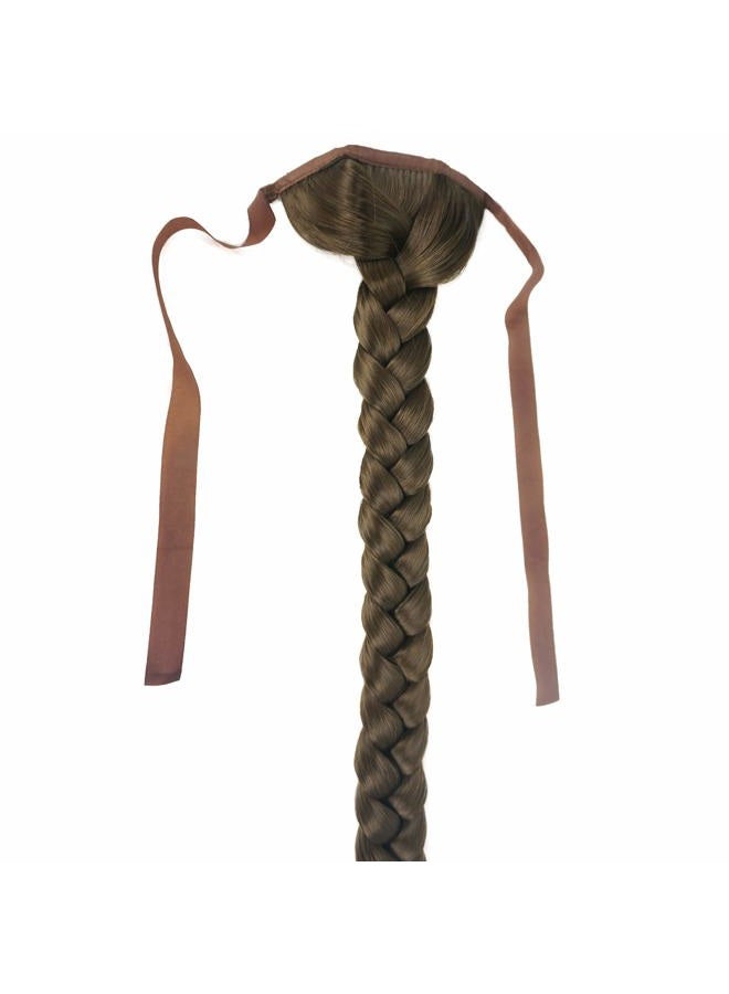 Lydell 24" Long Fishtail Braid Wrap Around Ponytail Extension Synthetic Hairpiece #1 Black - Image 3