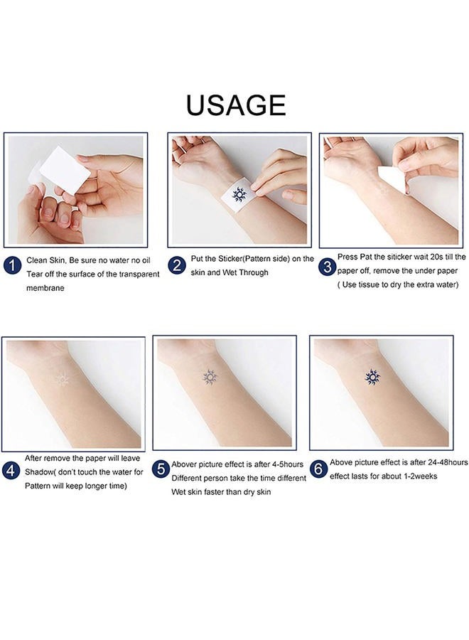 Dopetattoo 6 أوراق وشم مؤقت رمز هيلم أوف أو Awe رموز الفايكنج وشم مزيف وشم أجنحة نوردية للرقبة والصدر للنساء والرجال البالغين (لا مزيد من اللصق) - Image 5