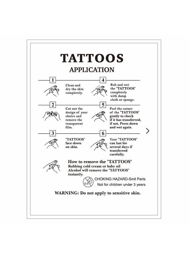 Dopetattoo 6 أوراق وشم مؤقت رمز هيلم أوف أو Awe رموز الفايكنج وشم مزيف وشم أجنحة نوردية للرقبة والصدر للنساء والرجال البالغين (لا مزيد من اللصق) - Image 4