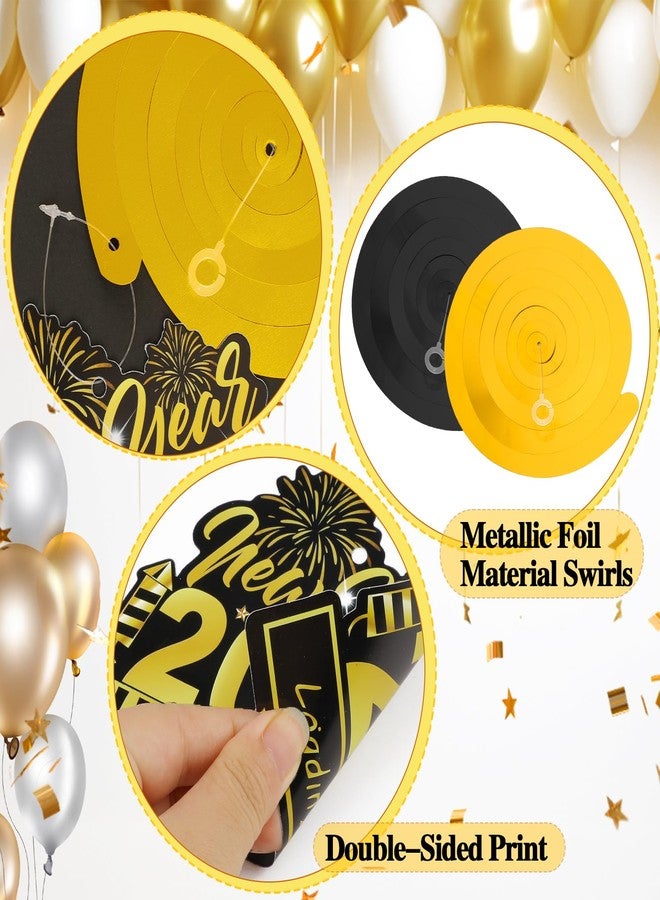 كونسيت مجموعة زينة رأس السنة الجديدة المعلقة من كونسايت، 32 قطعة، لوازم حفلات رأس السنة، زينة باللونين الأسود والذهبي لعام 2026، مناسبة للمنزل والمكتب والفصول الدراسية - Image 4