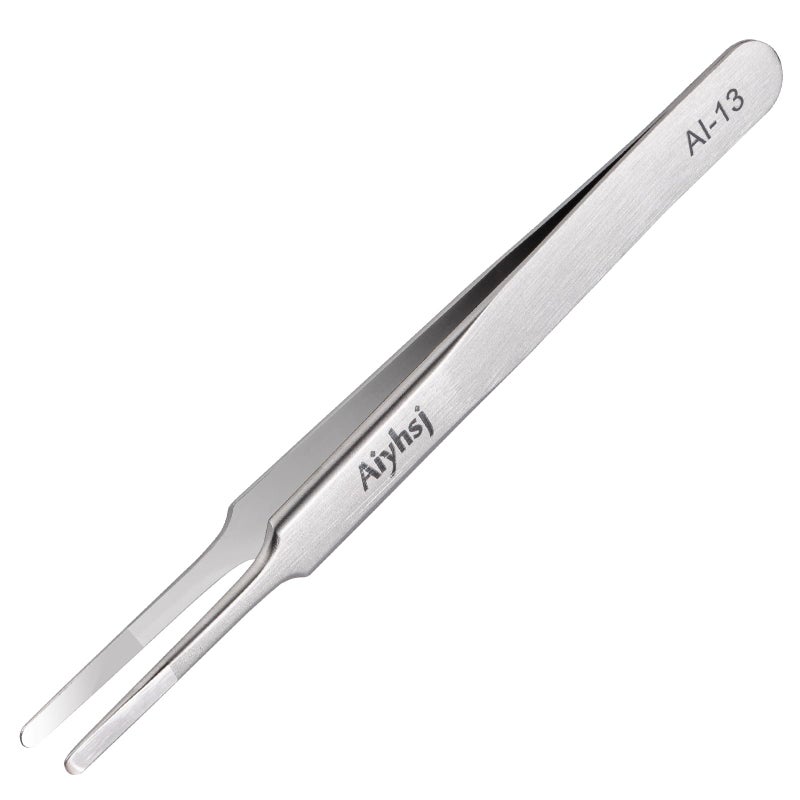 Precision Tweezer Upgraded Professional Flat Tip Round Highend Stainless Steel Tweezers for Craft Electronics Laboratory Work Also Great Precision for Hair and Ingrown Hair Removal