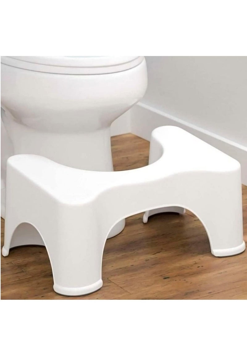BGM Squat Toilet Seat Leg Stool 8 inch (White Colour) for Western Toilet Portable Comfortable Sturdy Foot Step for Potty - Made in India  - Image 1