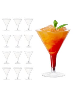 Oasisgalore 12 Premium 210ml Plastic Martini Glasses - Reusable for Desserts - Ideal for Weddings, Birthdays, Parties  - Image 1