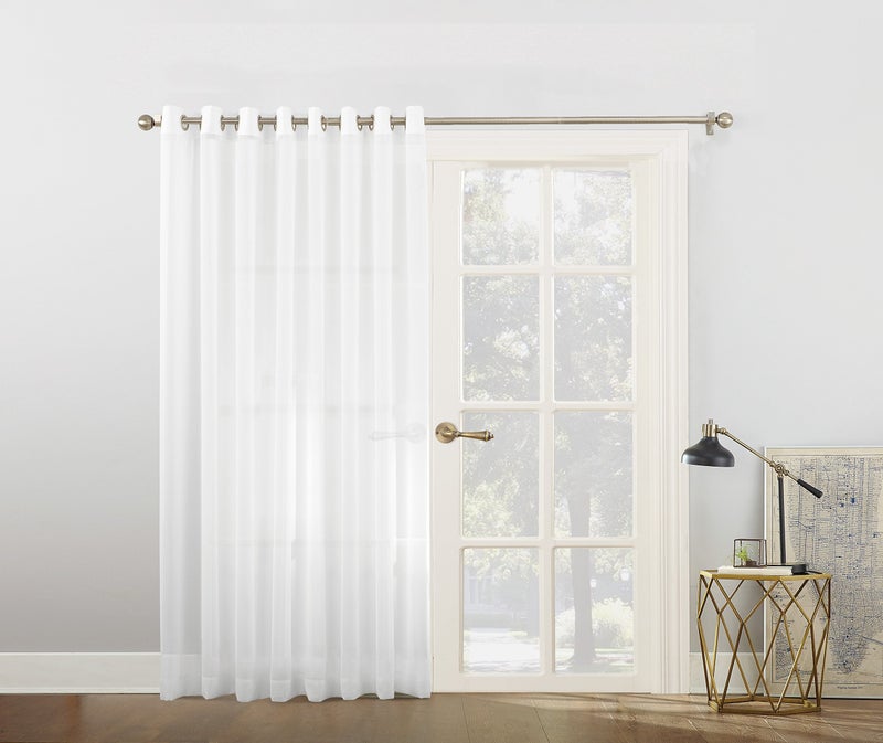 No. 918 Emily Sheer Voile Grommet Sliding Patio Door Curtain Panel, 100" x 84", White - Image 4