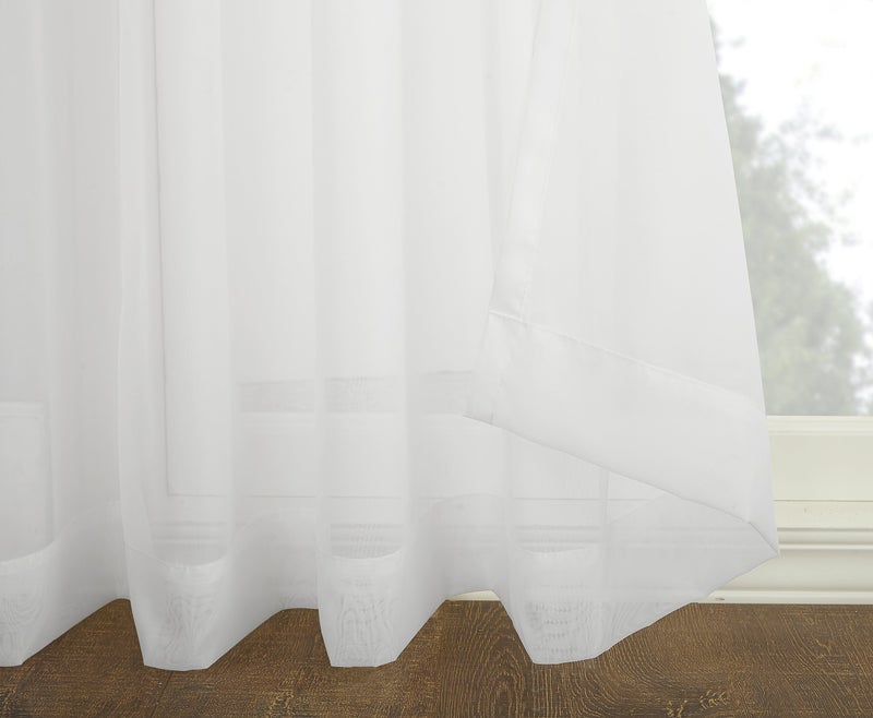 No. 918 Emily Sheer Voile Grommet Sliding Patio Door Curtain Panel, 100" x 84", White - Image 3