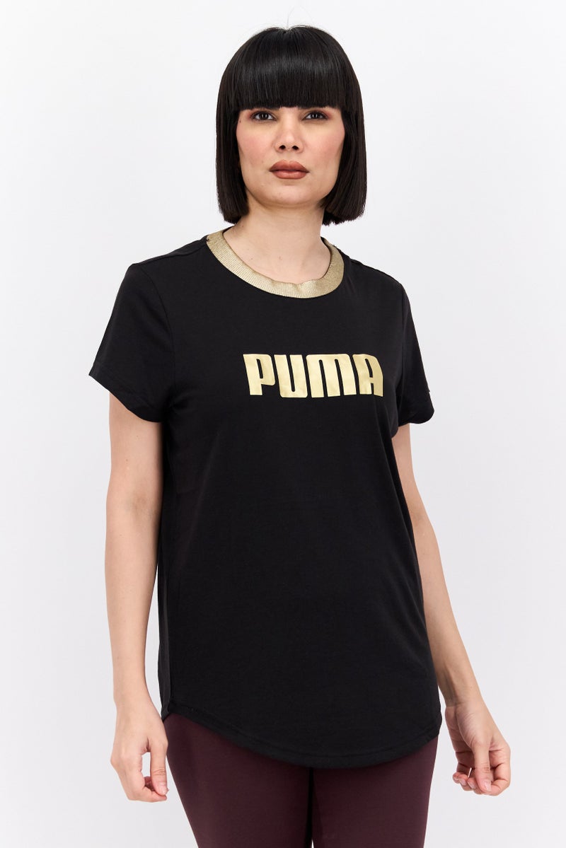 PUMA Women Sportswear Fit Short Sleeve Training Top, Black - Image 1